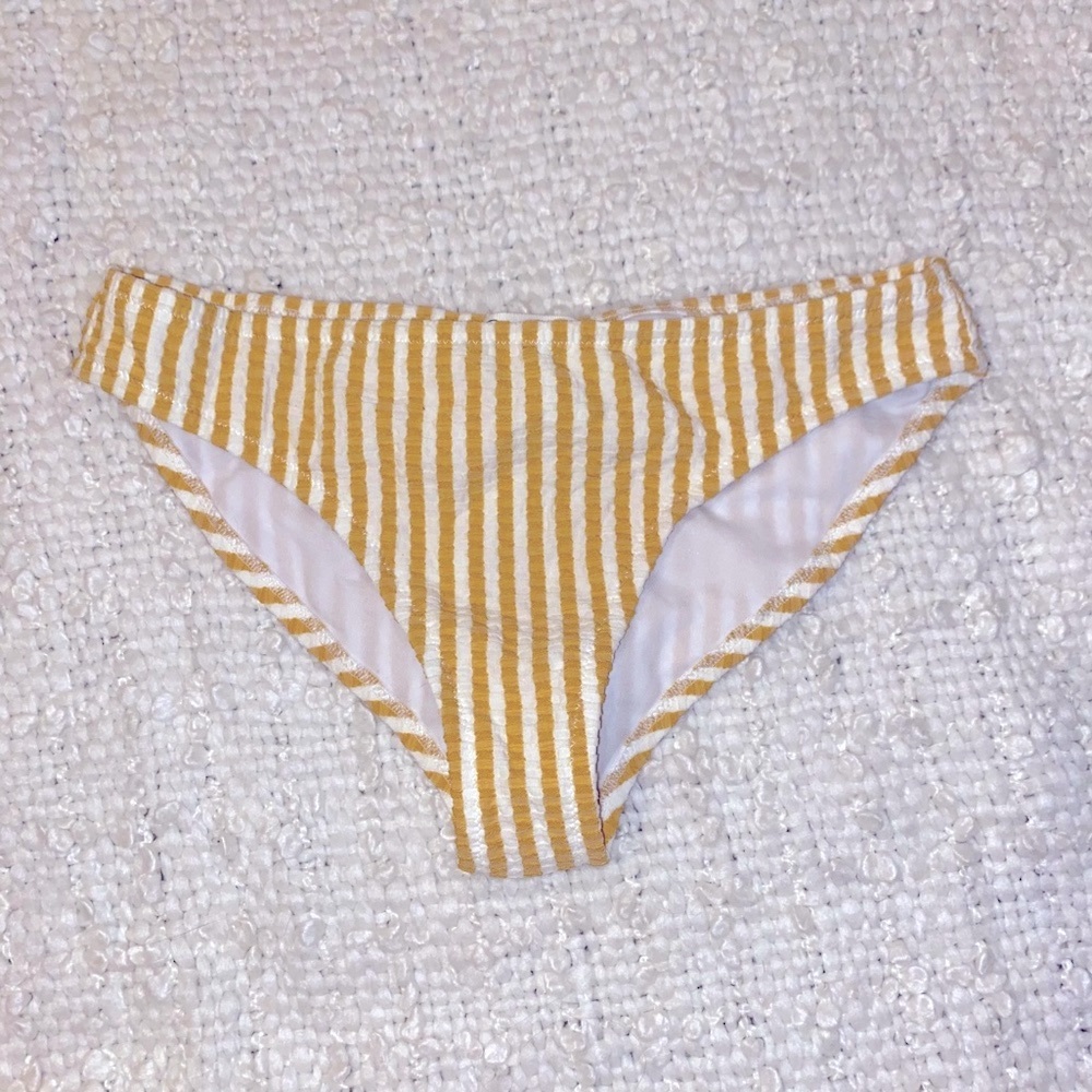 Jessica Simpson Yellow Striped Bikini Bottoms